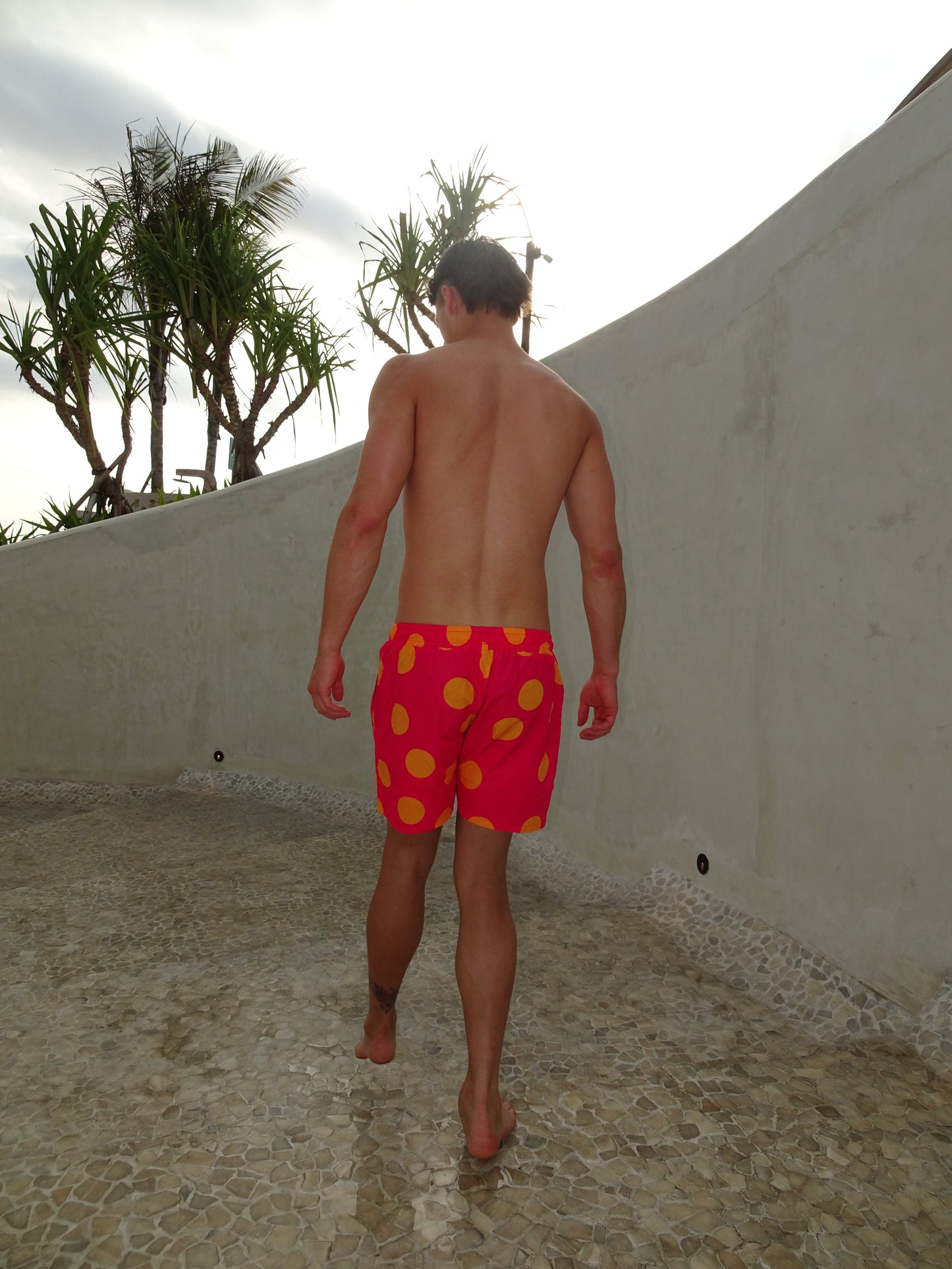 PINK POLKADOTS SWIM SHORTS