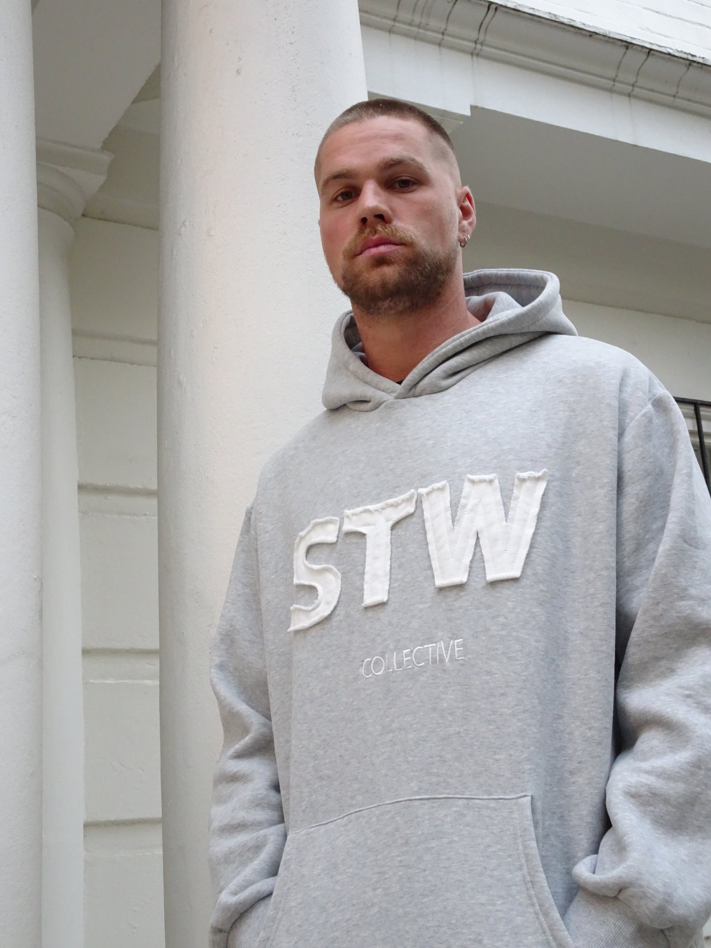 GREY PATCHED HOOD
