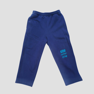 Blue on Blue Baggy Trackies