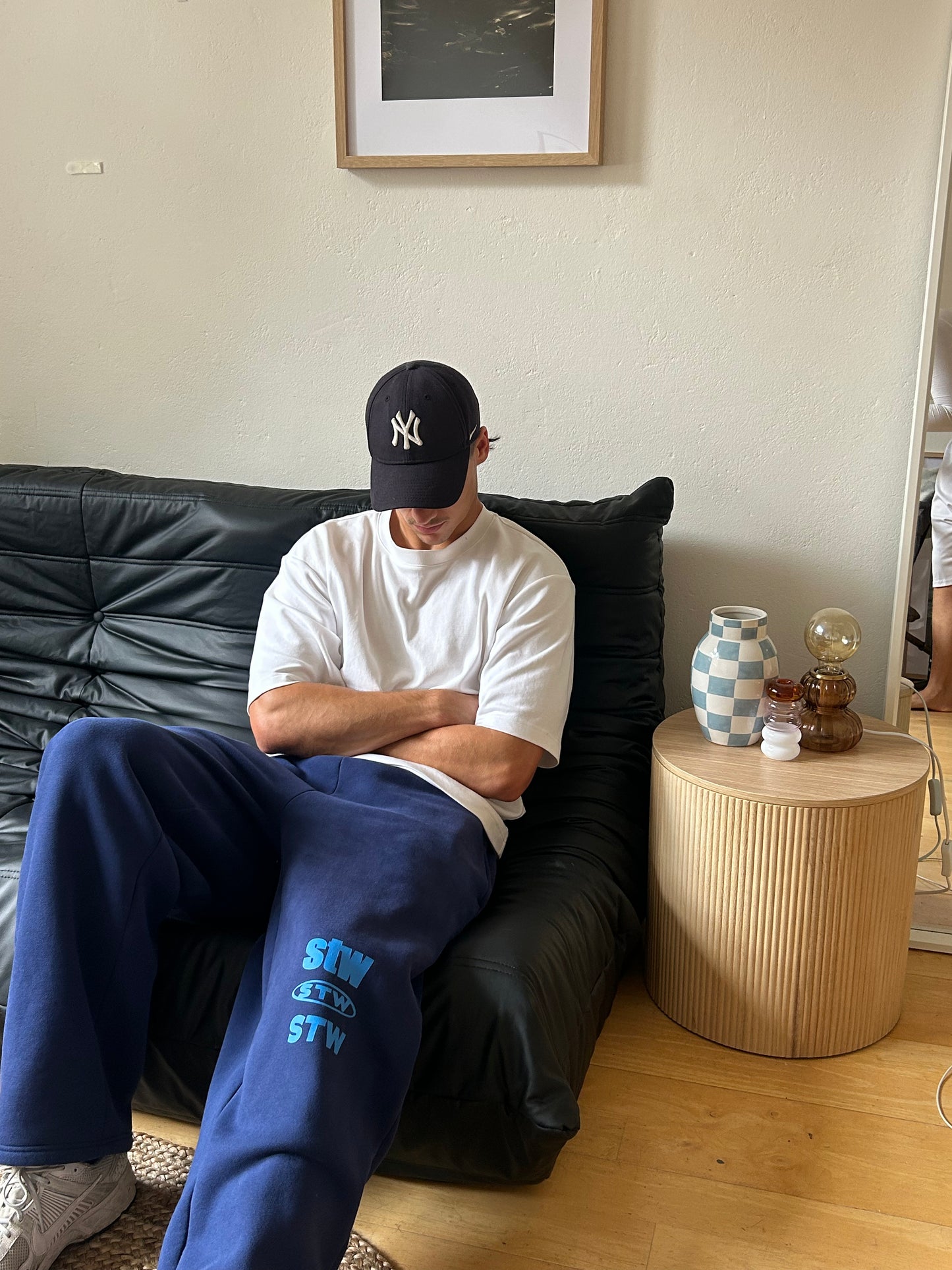 Blue on Blue Baggy Trackies