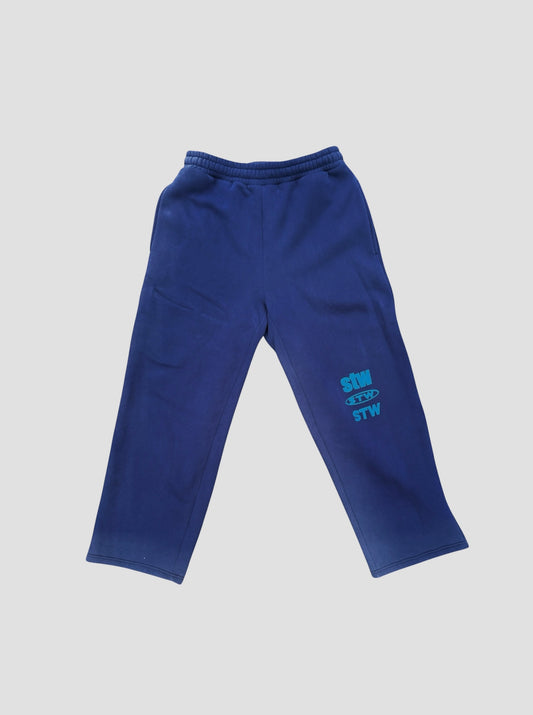Blue on Blue Baggy Trackies