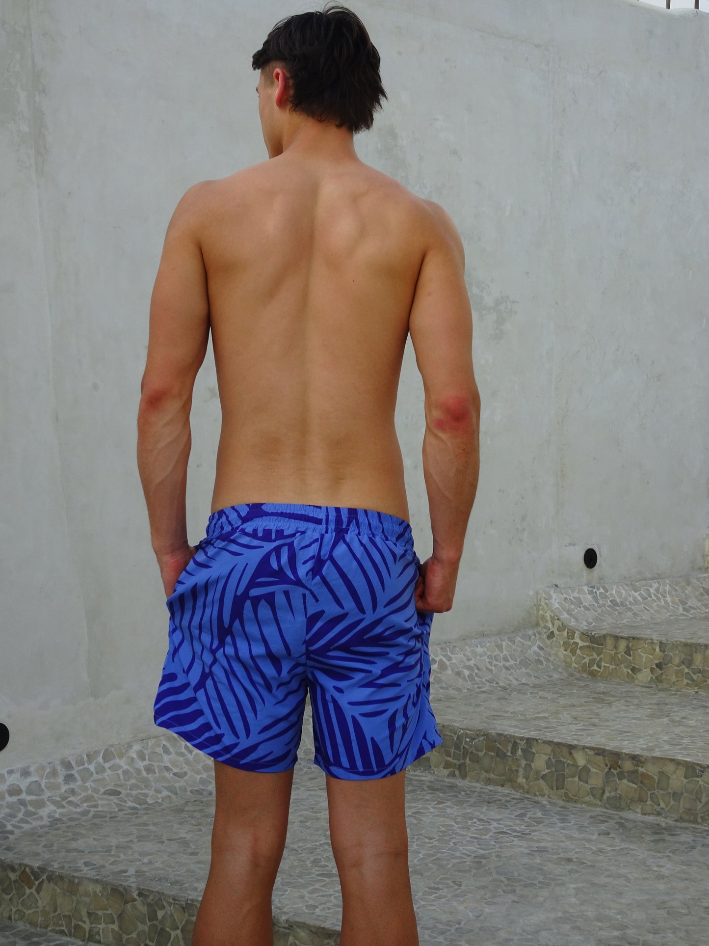 Blue Palm Tree Swim Shorts